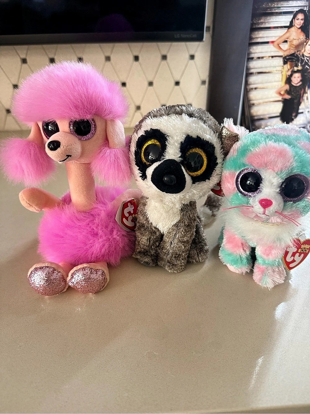 Ty Camilla the Pink Poodle Plush Toy Lot Pink & Gray NWT